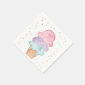 Roze Mint Ice Cream Cone Confetti Papieren servett Servet (Hoek)
