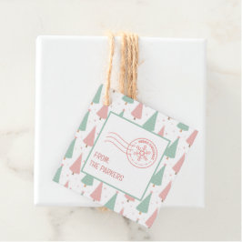 Roze/Mint Kerst Cadeautags Bedankjes Labels
