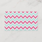 Roze & Mint Kleurrijke Chevron Stripes Visitekaartje (Achterkant)