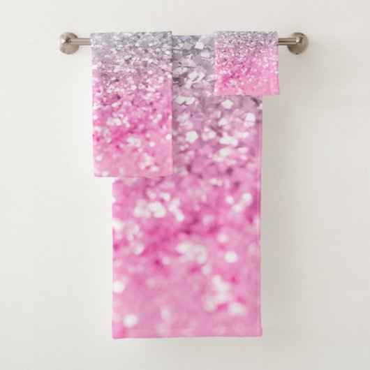 Roze Mint Mermaid Girls Glitter #1 (Faux Glitter) Bad Handdoek (Insitu)