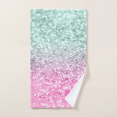 Roze Mint Mermaid Girls Glitter #1 (Faux Glitter) Bad Handdoek (Handdoek)
