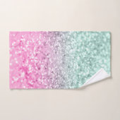 Roze Mint Mermaid Girls Glitter #1 (Faux Glitter) Bad Handdoek (Handdoek)