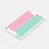 Roze Mint Nu & Later Dagelijkse Planning Post-it® Notes (Schuin)