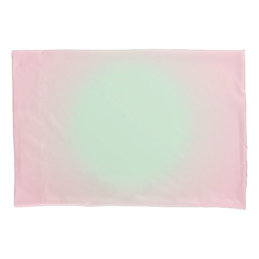 Roze Mint Ombre Gradient Aura Kussensloop (Voorkant-Links)