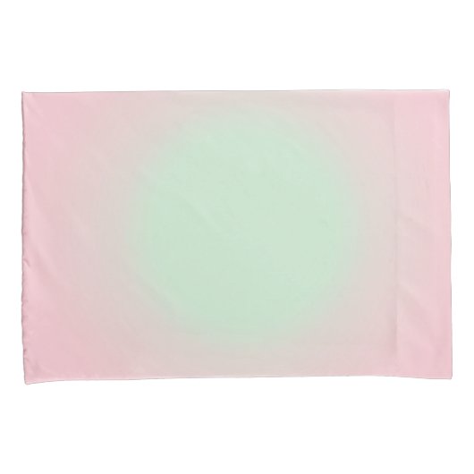 Roze Mint Ombre Gradient Aura Kussensloop (Voorkant-Rechts)