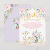 Roze Mint Paarse Woodland Animals Book Request Informatiekaartje (Voorkant / Achterkant)