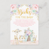 Roze Mint Paarse Woodland Animals Book Request Informatiekaartje (Voorkant)