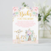 Roze Mint Paarse Woodland Animals Book Request Informatiekaartje (Staand voorkant)