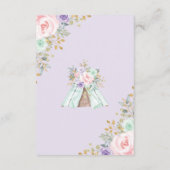 Roze Mint Paarse Woodland Animals Book Request Informatiekaartje (Achterkant)