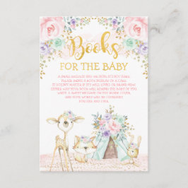 Roze Mint Paarse Woodland Animals Book Request Informatiekaartje