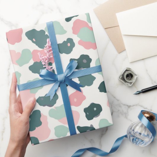 Roze Mint Pastel Luipaard Vlekken Cadeaupapier (Geschenken)