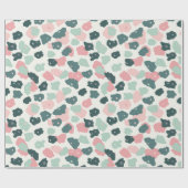 Roze Mint Pastel Luipaard Vlekken Cadeaupapier (Vlak)