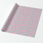 Roze Mint Patroon Kerst Cadeauverpakking papier (Uitgerold)