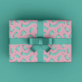 Roze Mint Patroon Kerst Cadeauverpakking papier