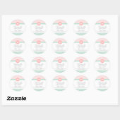 Roze Mint Polka Dots Marokkaanse Business Custom Ronde Sticker (Vel)