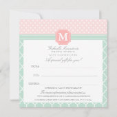 Roze Mint Polka Dots Moroccan Gift Certificate (Achterkant)