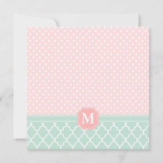Roze Mint Polka Dots Moroccan Gift Certificate (Voorkant)