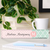 Roze mint | Polka Dots Moroccan | Monogrammen Naambordje