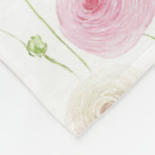 Roze Mint Ranunculus Bloemen Fleece Deken (Hoek)