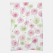 Roze Mint Ranunculus Bloemen Theedoek (Verticaal)