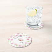 Roze Mint Ranunculus Bloemige Verjaardag Ronde Kartonnen Onderzetter (Insitu)