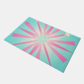 Roze Mint Retro Starburst Gloed Deurmat (Schuin)