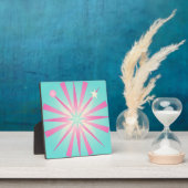 Roze Mint Retro Starburst Gloed Fotoplaat (Insitu)