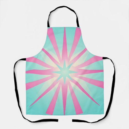 Roze Mint Retro Steruitbarsting Glow Schort (Voorkant)