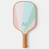 Roze Mint Sorbet Blauwgroen Monogram Modern Gepers Pickleball Paddle (Voorkant)
