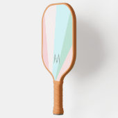 Roze Mint Sorbet Blauwgroen Monogram Modern Gepers Pickleball Paddle (Links)