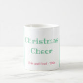 Roze Mint Stripes Kerstmis Koffiemok (Center)