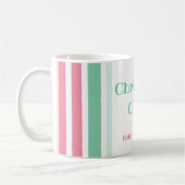 Roze Mint Stripes Kerstmis Koffiemok (Links)