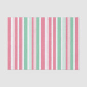 Roze Mint Stripes Kerstmis Tissuepapier (Voorkant)