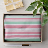 Roze Mint Stripes Kerstmis Tissuepapier (Geschenk)