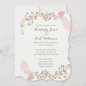 Roze Mint Sweet Floral Krans bruiloft Uitnodigen Kaart (Voorkant)