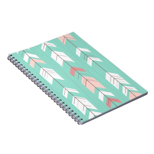 Roze Mint Tribal Aztec Notitieboek (Rechterzijde)
