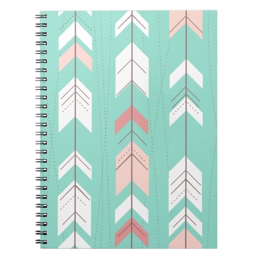 Roze Mint Tribal Aztec Notitieboek (Voorkant)