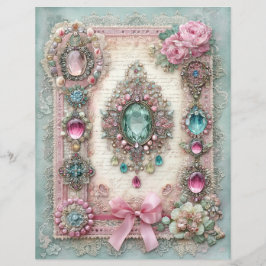 Roze Mint Vintage Junk Journal Scrapboek Papier
