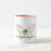 Roze Mint Vlinder Kusjes Mok (Midden)