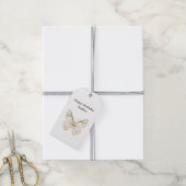 Roze Mint Vlinder Verjaardag Cadeaulabel (Met Touw)