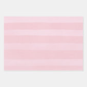 Roze & Mint Waterverf Bloem en Subtiele Strepen Inpakpapier Vel (Voorkant 2)