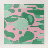 Roze Mintgroen Smeltende Drip Patroon Abstract Legpuzzel (Horizontaal)