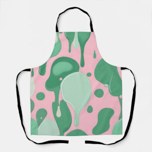 Roze Mintgroen Smeltende Drip Patroon Abstract  Schort