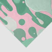 Roze Mintgroen Smeltende Drip Patroon Abstract Tissuepapier (Detail)