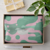 Roze Mintgroen Smeltende Drip Patroon Abstract Tissuepapier (Geschenk)