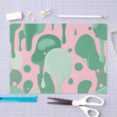 Roze Mintgroen Smeltende Drip Patroon Abstract Tissuepapier (Craft)
