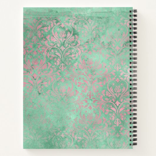 Roze Mintgroene Babyshower Gastboek Notitieboek (Achterkant)