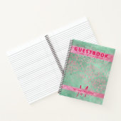 Roze Mintgroene Babyshower Gastboek Notitieboek (Binnen)