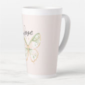 Roze Mintgroene Gouden Vlinder Latte Mok (Rechterhoek)