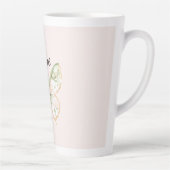 Roze Mintgroene Gouden Vlinder Latte Mok (Rechts)